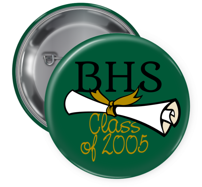 Graduate Pin Backed Button