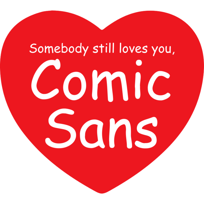 Comic Sans Heart Car Magnet