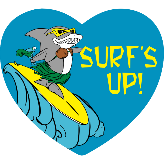 Surf's Up Heart Car Magnet