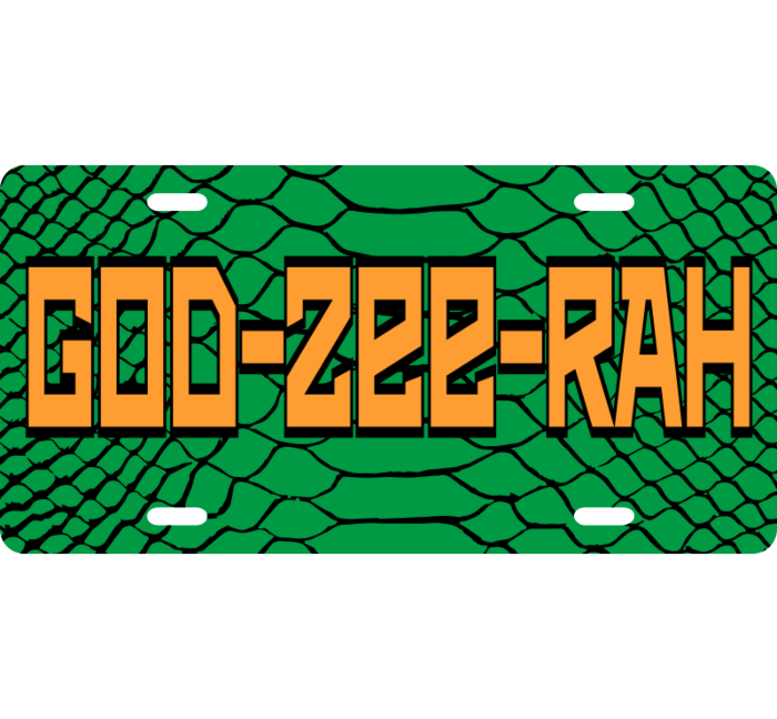 GODZEERAH Lizard Skin License Plate