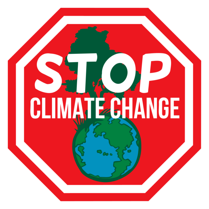 Climate Change Octagon Stickers