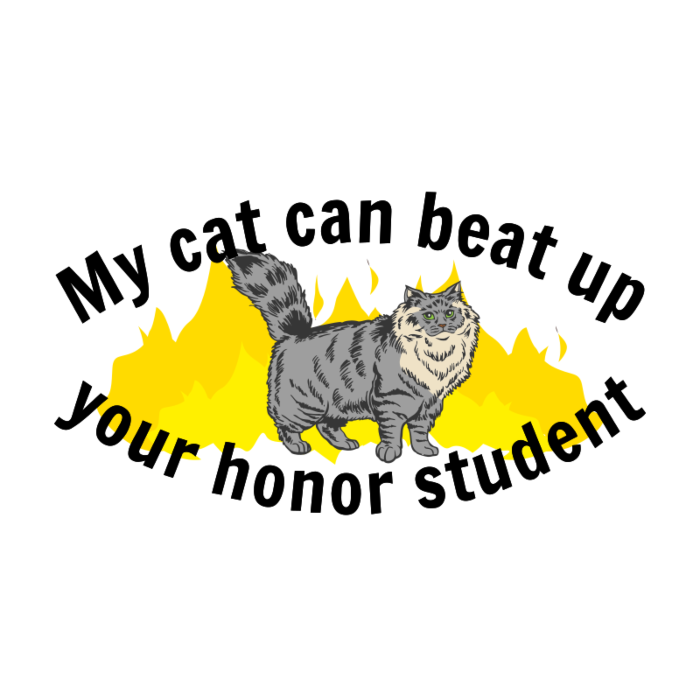 My Cat Can Beat Up Your Honor Student Oval Car Magnet