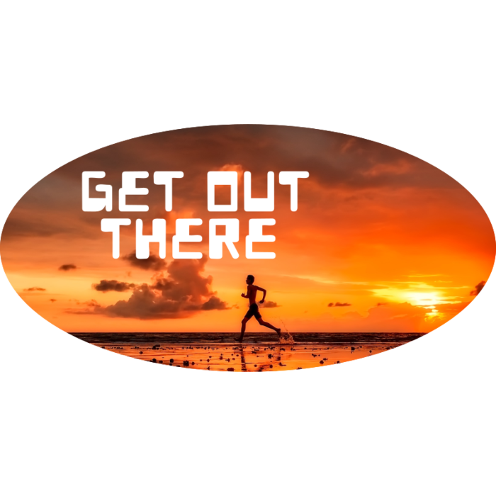 Get Out There Oval Sticker