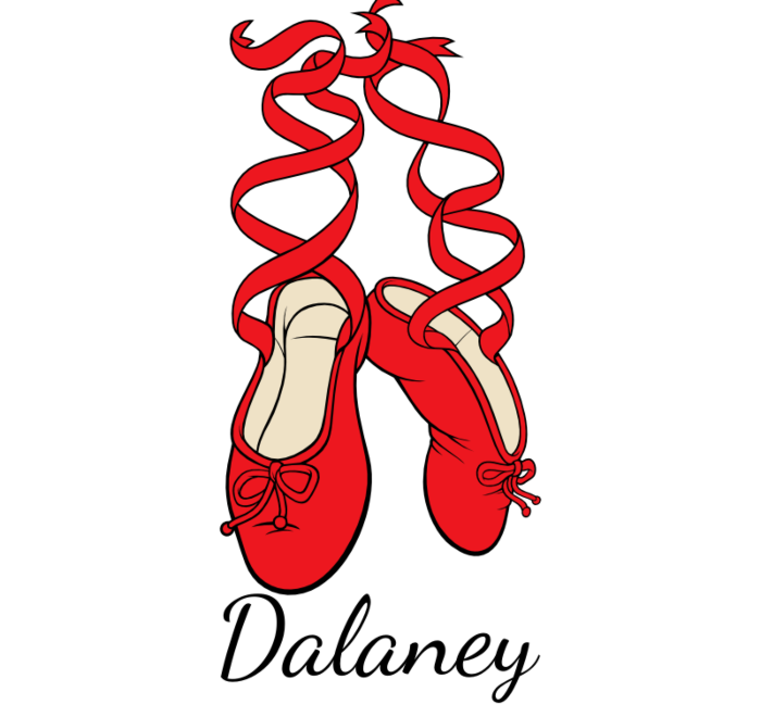 Personalized Ballet Shoes Decal 