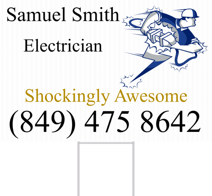 Electrician Yard Sign