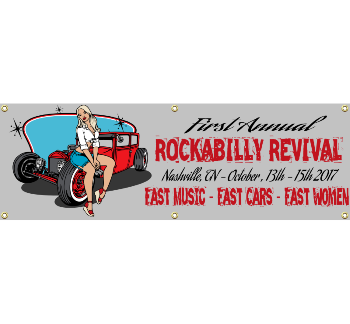 Rockabilly Revival Vinyl Banner
