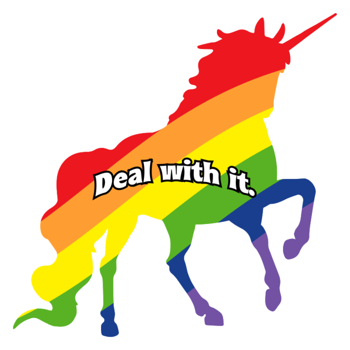 LGBT Deal With It Unicorn Vinyl Decal