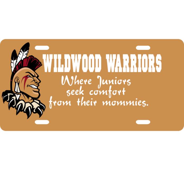 Wildwood Warriors License Plate