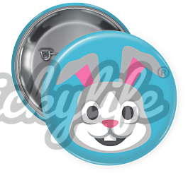 Rabbit - Pin Backed Button - Customizable Design