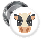 Cow Face Pin Backed Button