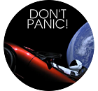 Starman Don't Panic Circle Car Magnet