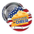 Commander in Cheese Custom Pin Back Button