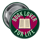 Read a Book Day Book Lover for Life Circle Pin Back Button