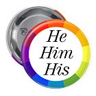 He/Him Pronoun Pin Backed Button