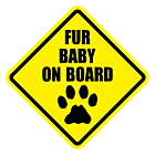 Fur Baby On Board Diamond Static Window Cling