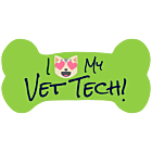 I Love My Vet Tech Dog Bone Car Magnet