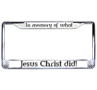 Jesus Chrome License Plate Frame