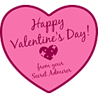 Valentine's Day Secret Admirer Heart Shaped Window Static Cling