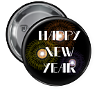 New Year Pin Backed Button