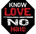 Know Love No Hate Octagon Shaped Car Magnet
