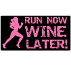Run Now Wine Later Rectangle Car Magnet