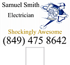 Electrician Yard Sign Front