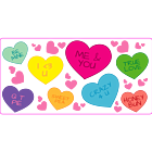 Sweethearts Conversation Hearts Valentines Rectangle Static Cling Window Decoration