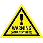 Customizable Yellow Warning Label Triangle Sticker with exclamation mark