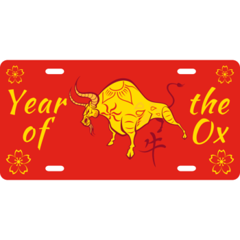 Chinese New Year Aluminum License Plate - Year of the Ox