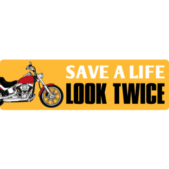 Save A Life Look Twice Vinyl Bumper Sticker