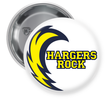 Chargers Pin Backed Button