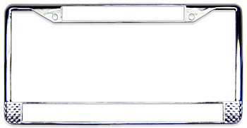 Metal license plate frame with chrome finish 