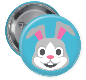 Rabbit Pin Backed Button
