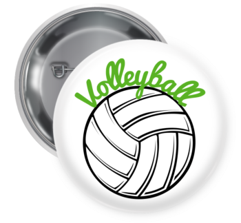 Volleyball Pin Backed Button