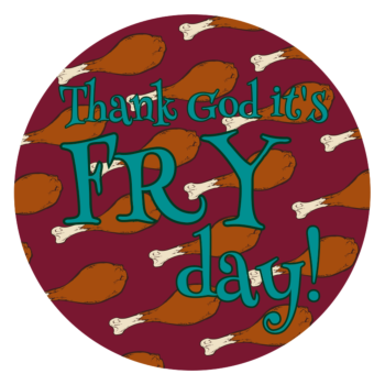 Fry Day Circle Car Magnet