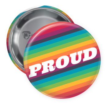 Rainbow Stripe LGBTQ Proud Pin Backed Button