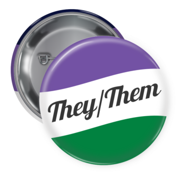 They Them Pronouns Pin Backed Button