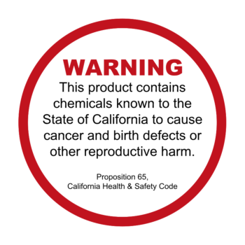 Proposition 65 Circle Vinyl Decal Warning Label