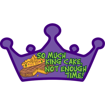 Mardis Gras Fat Tuesday King Cake Crown Shaped Decal