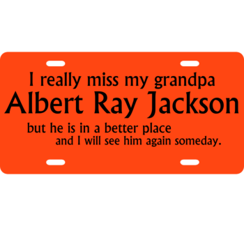 Grandpa Memorial License Plate