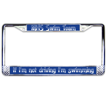 Swim Team Chrome License Plate Frame