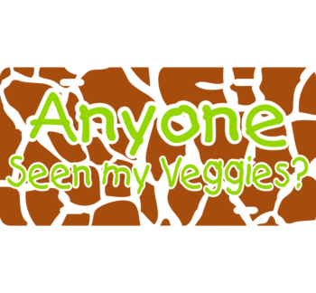 Giraffe Veggies License Plate