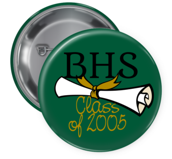 Graduate Pin Backed Button