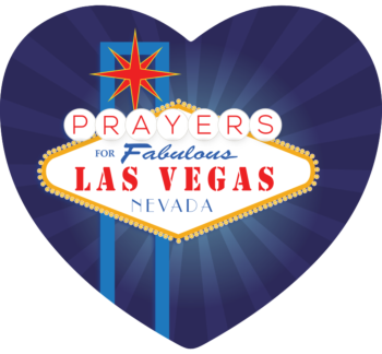 Prayers for Vegas Heart Car Magnet
