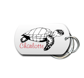 Personalized Turtle Key Chain Front