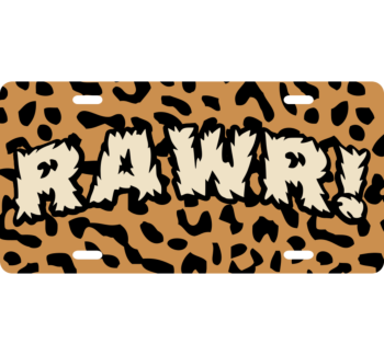 RAWR! Leopard Print License Plate