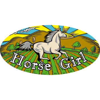 Horse Girl Oval Car Magnet