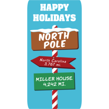 Happy Holidays North Pole Aluminum Sign