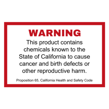 Proposition 65 Rectangle Warning Label