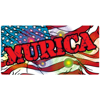 Land of the Free Murica Rectangle Vinyl Decal